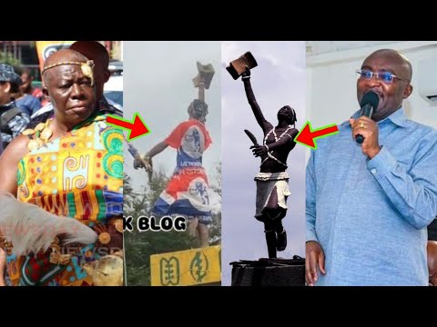 Read more about the article 3y3 As3m o, Otumfuo Reacted To Okomfo Anokye Statue Painted In NPP Colours?