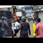 Lapaz Daylight Robbery: See How The Armed Robbers Runs Away After The Police Trapped Them Inside