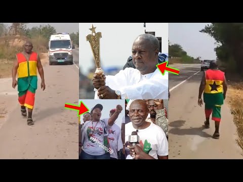 Read more about the article 65yrs Old Man Is Walking From Kumasi To Accra To Honour John Mahama On His Swearing In